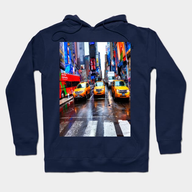 Times Square Taxis Hoodie by tommysphotos